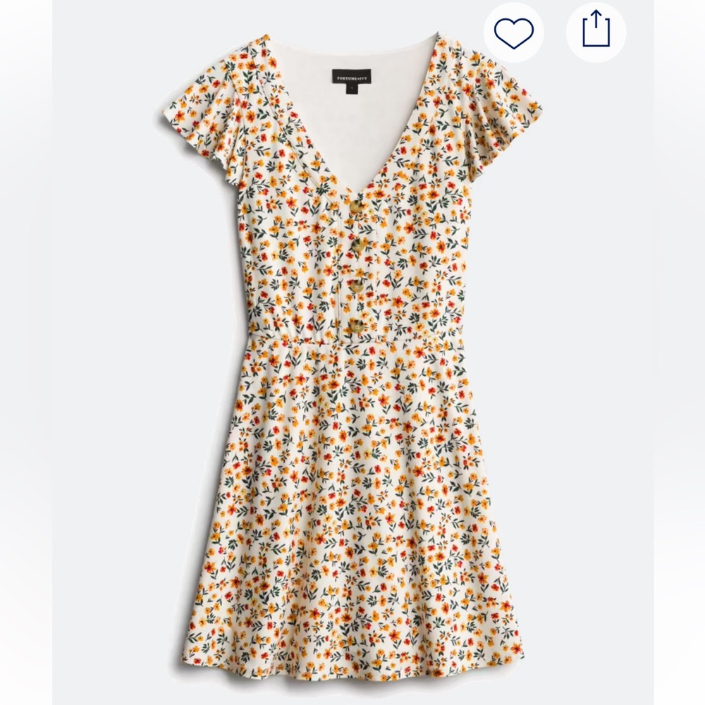 Floral Print V-Neck Dress